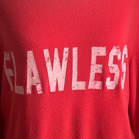 Oversized “Flawless” Print Lightweight Slub Pullover Shirt - Picture 2 of 10